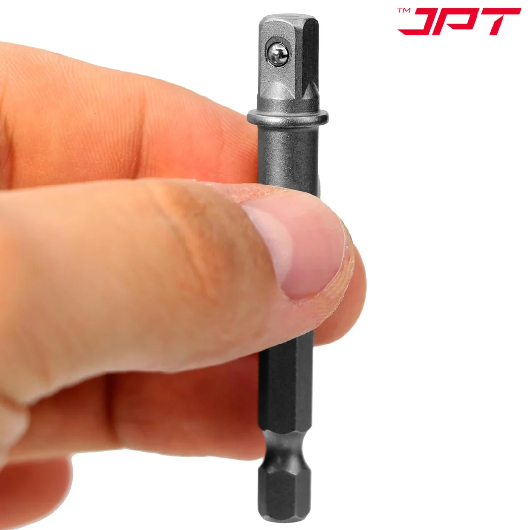 JPT 6-Piece Impact Socket Adapter Set | 3" and 6" lengths – 1/4", 3/8", and 1/2" hex shank | 65-150MM Extension Set for Impact Drivers & Power Drills - Image 5