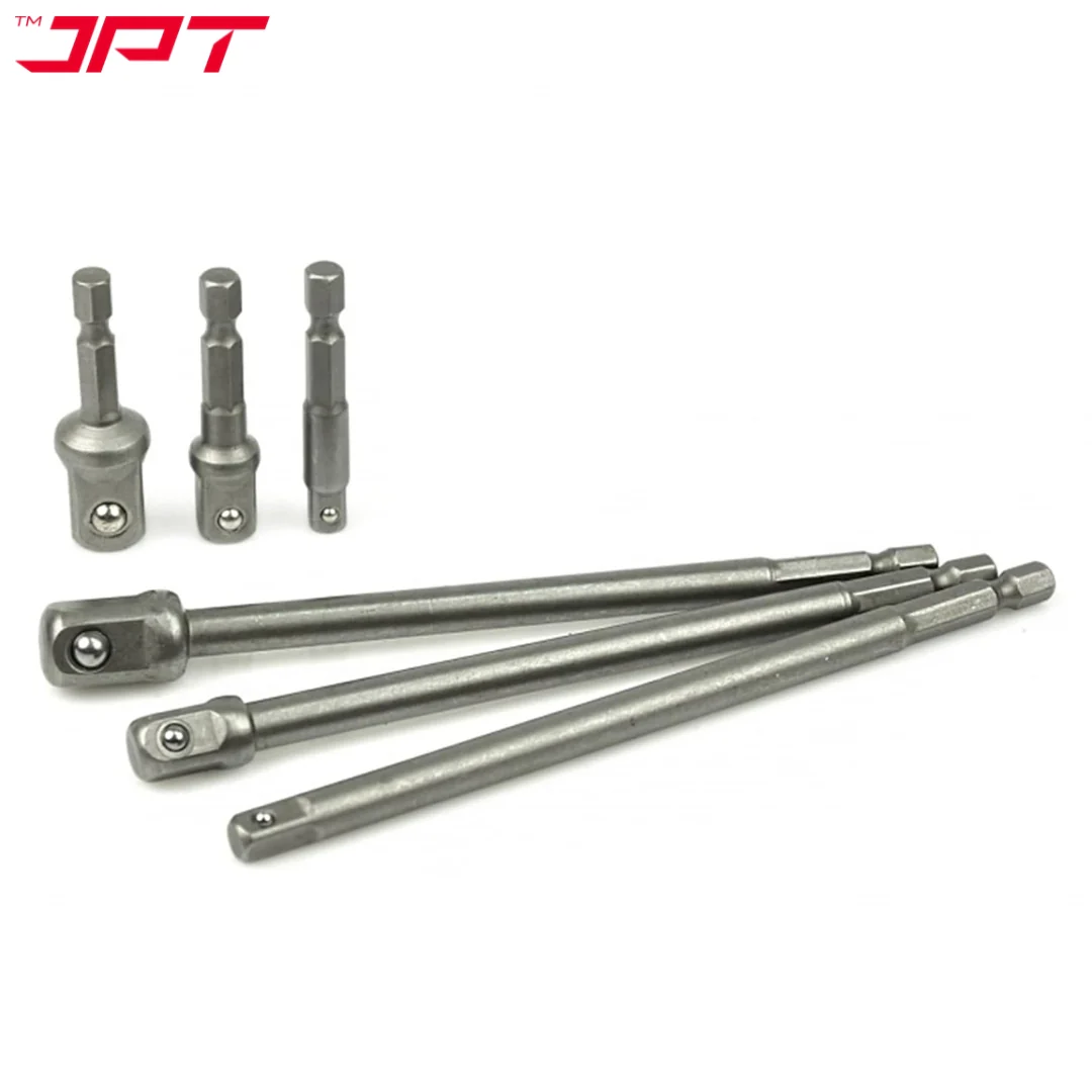 JPT 6-Piece Impact Socket Adapter Set | 3" and 6" lengths – 1/4", 3/8", and 1/2" hex shank | 65-150MM Extension Set for Impact Drivers & Power Drills - Image 8