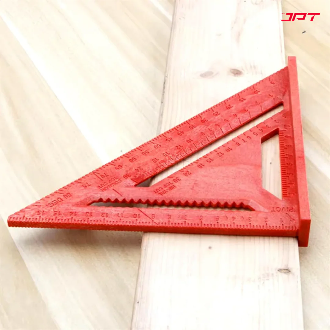 JPT 7-Inch Thickened 45°/90° Carpenter Square | ABS Build Triangle Ruler | Laser-Engraved Scale | Widened Base Design | Best For Carpentry, Woodworking, Construction, And DIY - Image 7