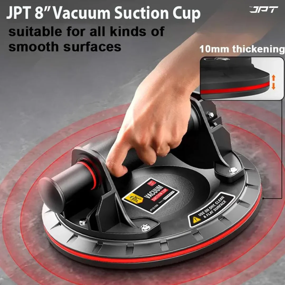 JPT Suction Cup 8-Inch Glass Suction Cup Vacuum Lifter with ABS Hand Pump Glass Suction Powerful Suction Cup for Flat Smooth Surfaces with Portable Tool Box Accessories - Image 3