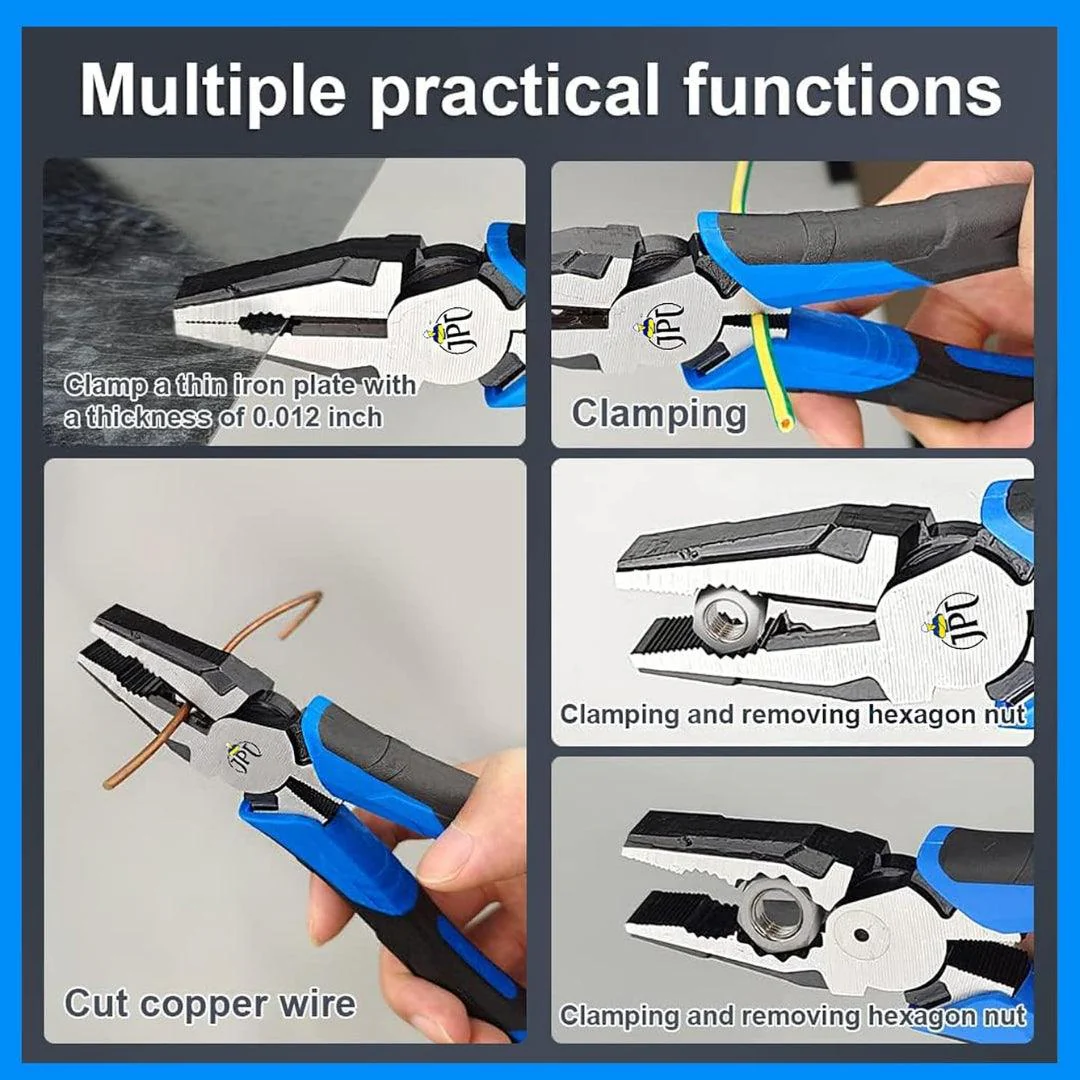JPT 8-Inch Heavy Duty High-Leverage Cutting Plier for Twisting, Clamping Screws, and Cutting Soft Metals like Copper and Aluminum - Image 6
