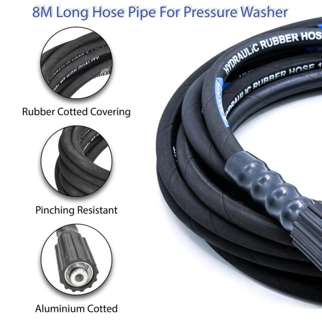 JPT Combo Universal Water Pressure Gun with 8-Metre Pressure Washer Hose Pipe – Compatible with Most Pressure Washer Brands - Image 6
