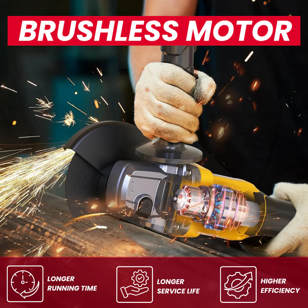 JPT 21V Heavy-Duty Cordless Angle Grinder Machine | Brushless Motor | 3-Speed Modes (5000โ9000 RPM | 100mm Disc | Spindle & Speed Lock | ๐๐ข๐ญ๐ก๐จ๐ฎ๐ญ ๐๐๐ญ๐ญ๐๐ซ๐ฒ & ๐๐ก๐๐ซ๐ ๐๐ซ - Image 7