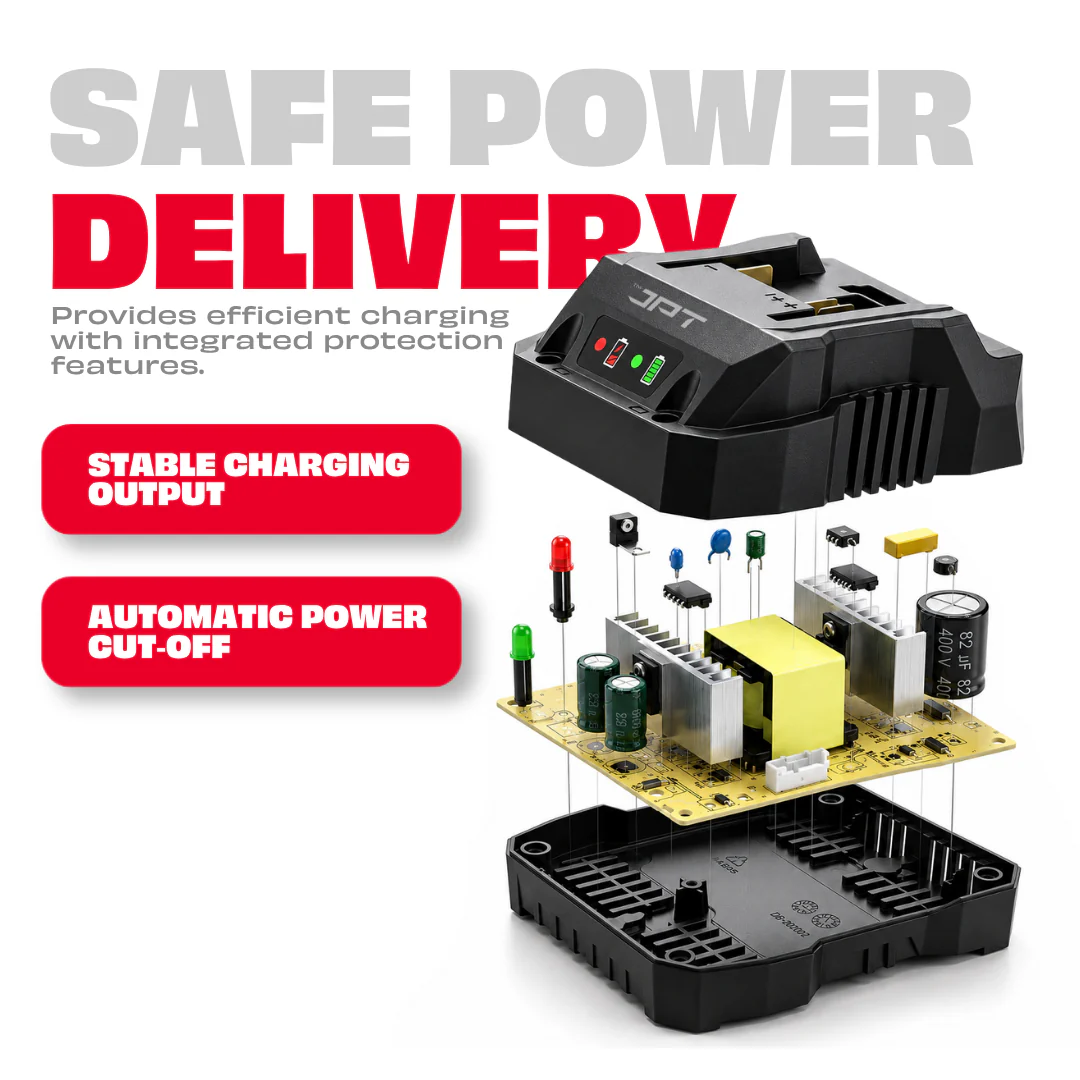 JPT Cordless Power Tool Charger 18/21V, True 4A Output, Ultra Heavy Duty - Image 4