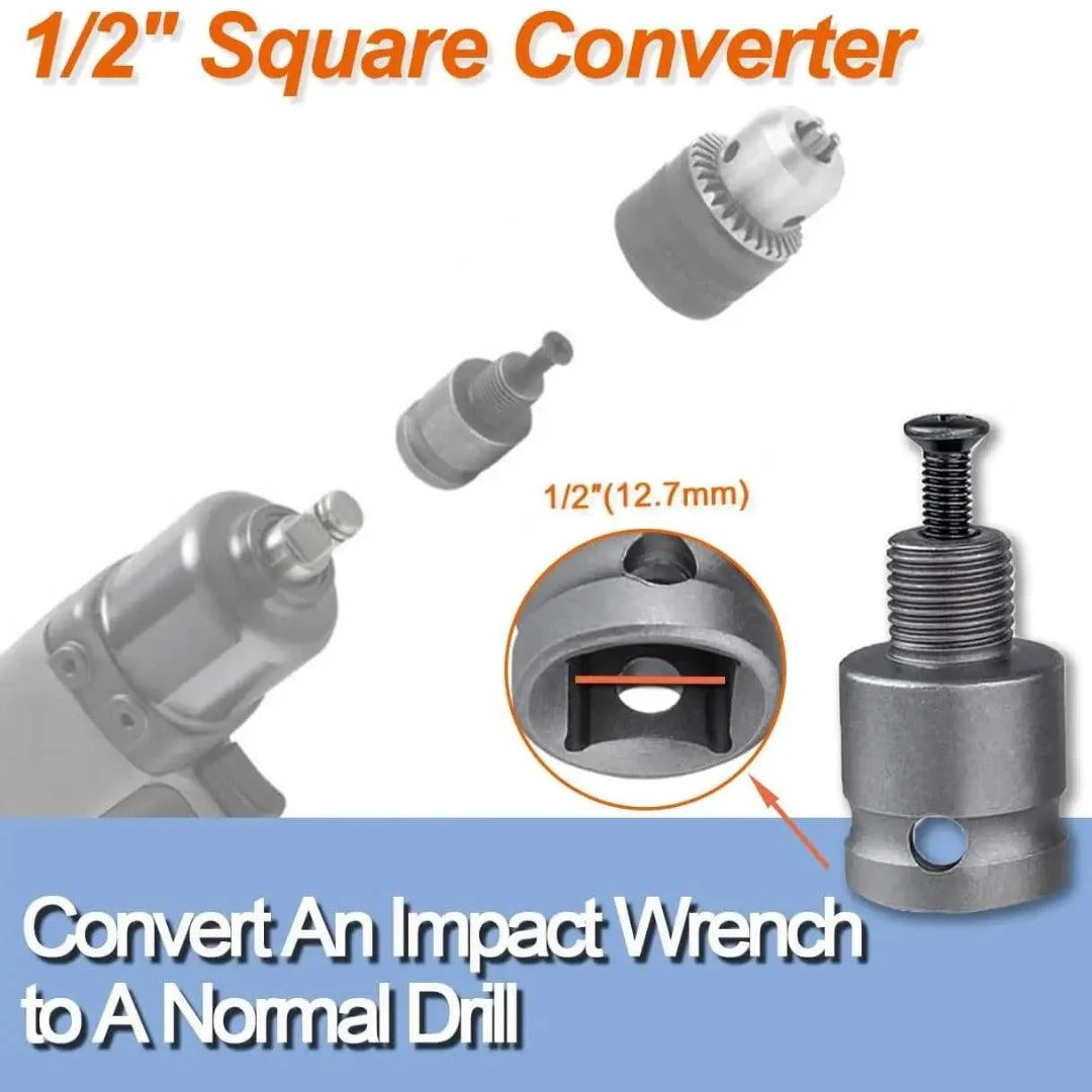 JPT Drill Chuck Adopter For Impact Wrench 1/2" Shank - Image 5