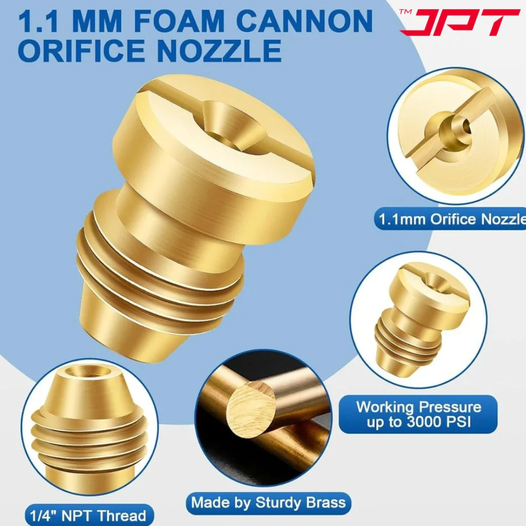JPT 1.1mm Orifice for Foam Cannon and Foam Maker, Universal Thread Nozzle Tips and Mesh Filter for Thick Foaming - Image 4