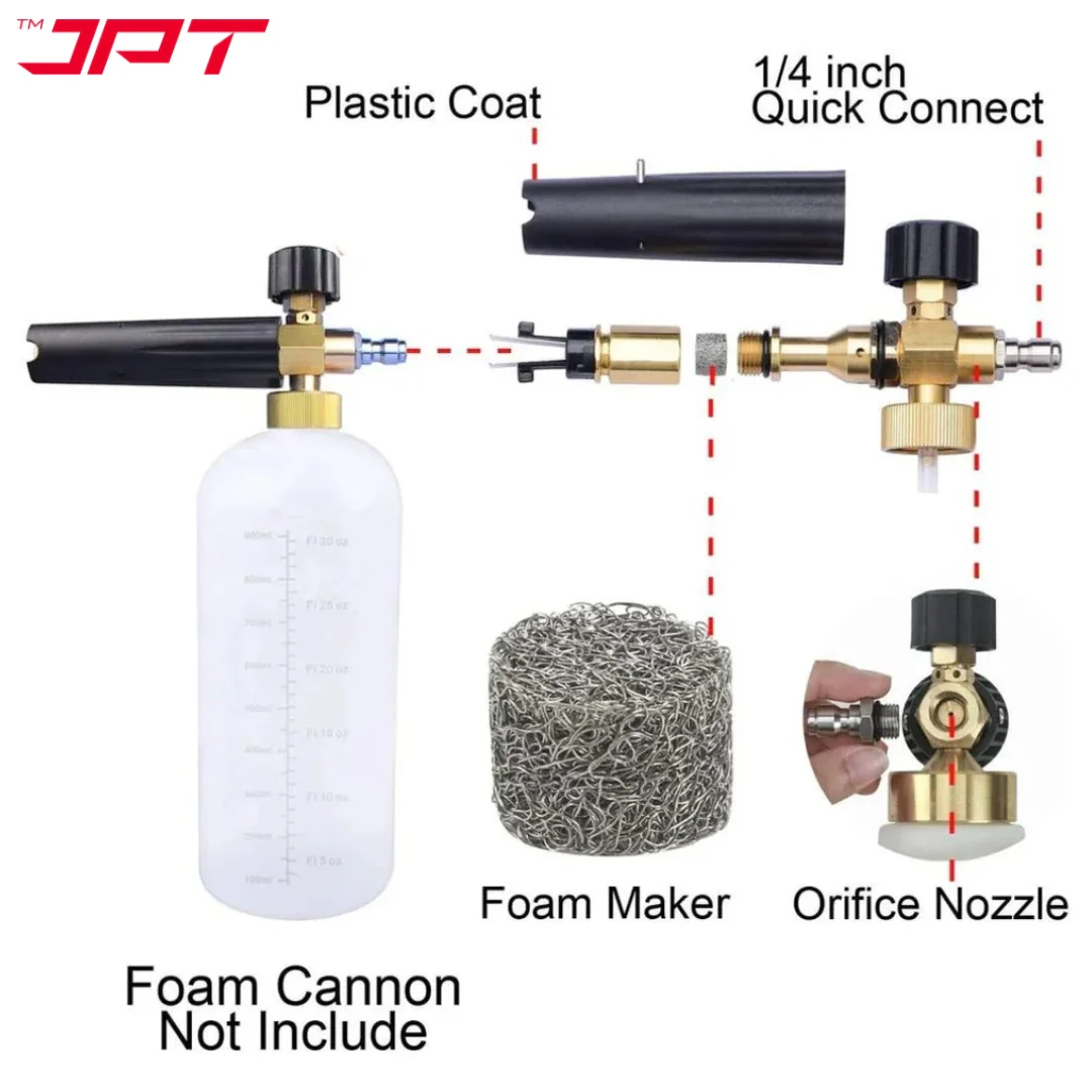 JPT 1.1mm Orifice for Foam Cannon and Foam Maker, Universal Thread Nozzle Tips and Mesh Filter for Thick Foaming - Image 6