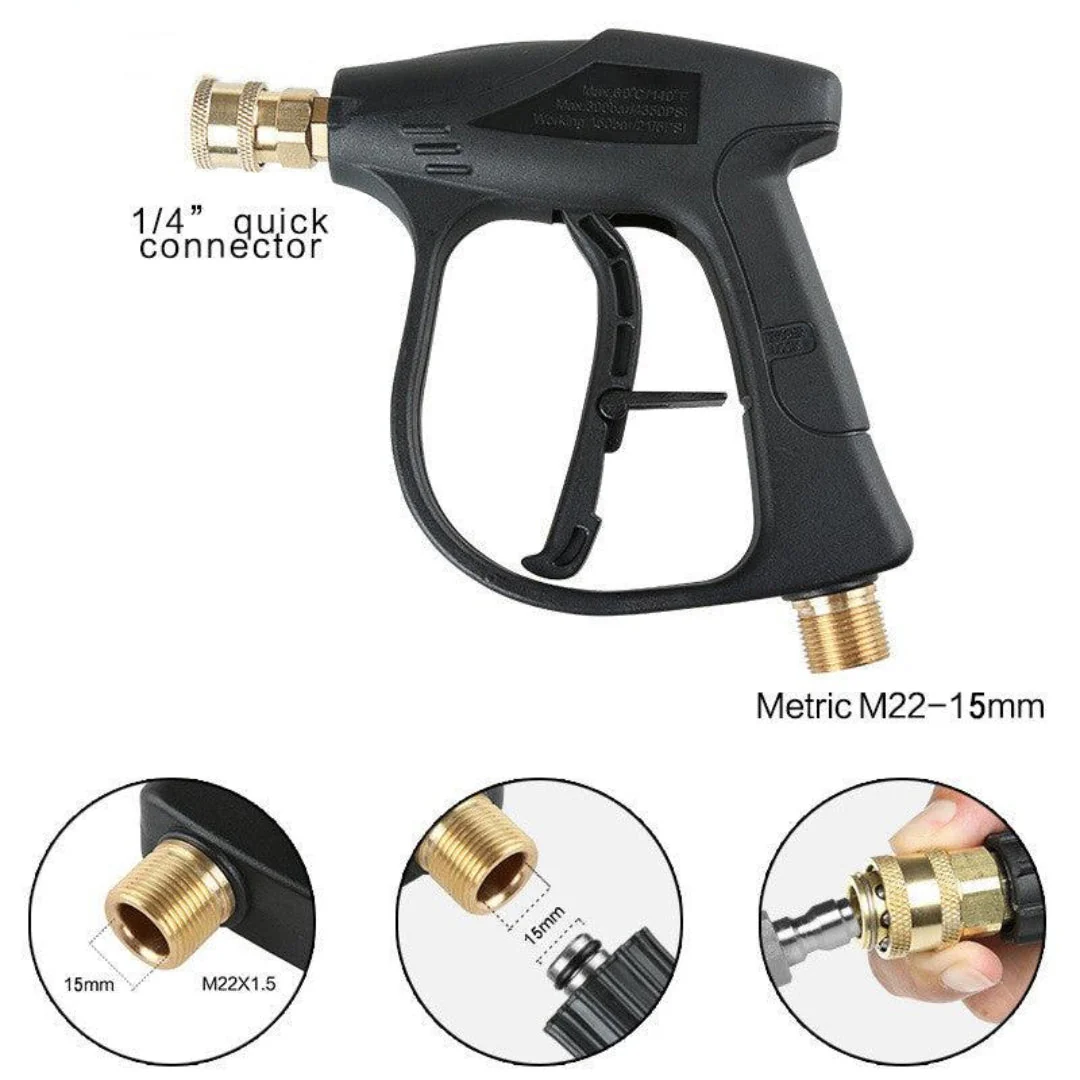 JPT Combo Heavy-Duty Foam Lance with Universal High-Pressure Water Gun and 10"/25CM High Pressure Washer Extension Rod with 1/4-Inch Quick Connector – Compatible with Most Pressure Washer Brands - Image 7