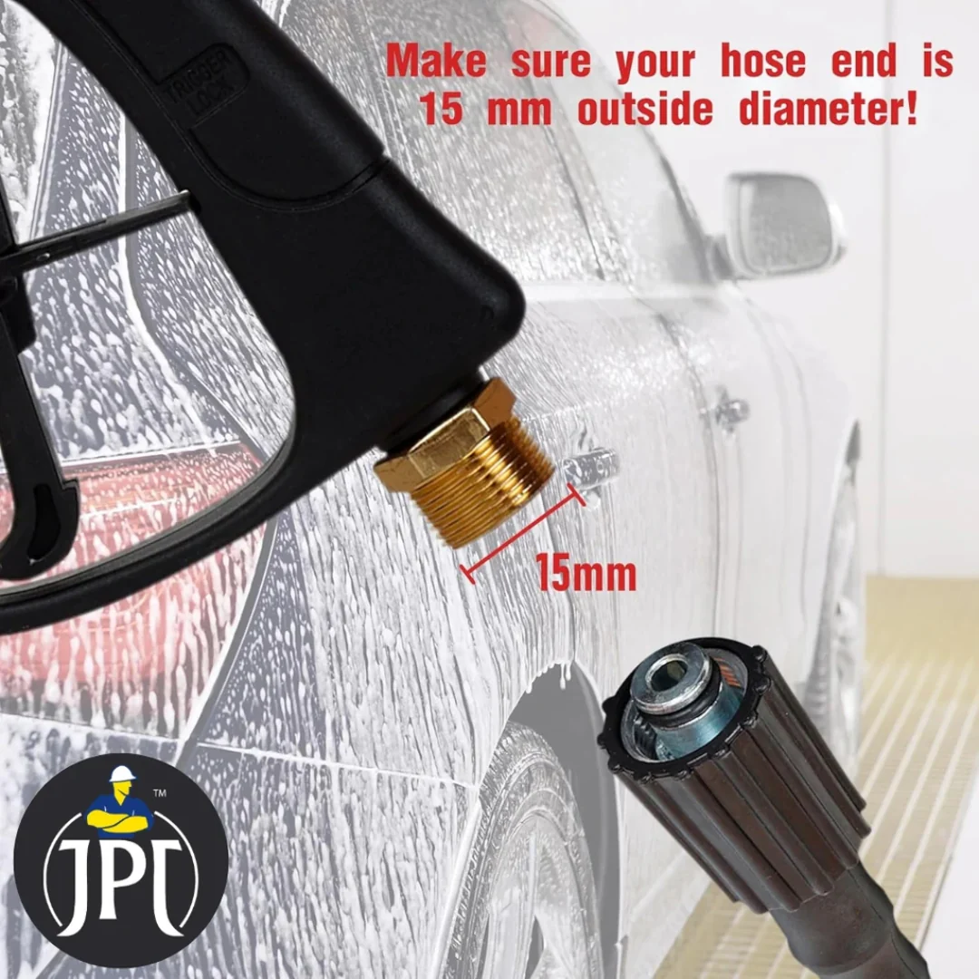 JPT Combo Heavy-Duty Foam Lance with Universal High-Pressure Water Gun and 1/4-Inch Solid Brass Quick Connector – Compatible with Most Pressure Washer Brands - Image 4