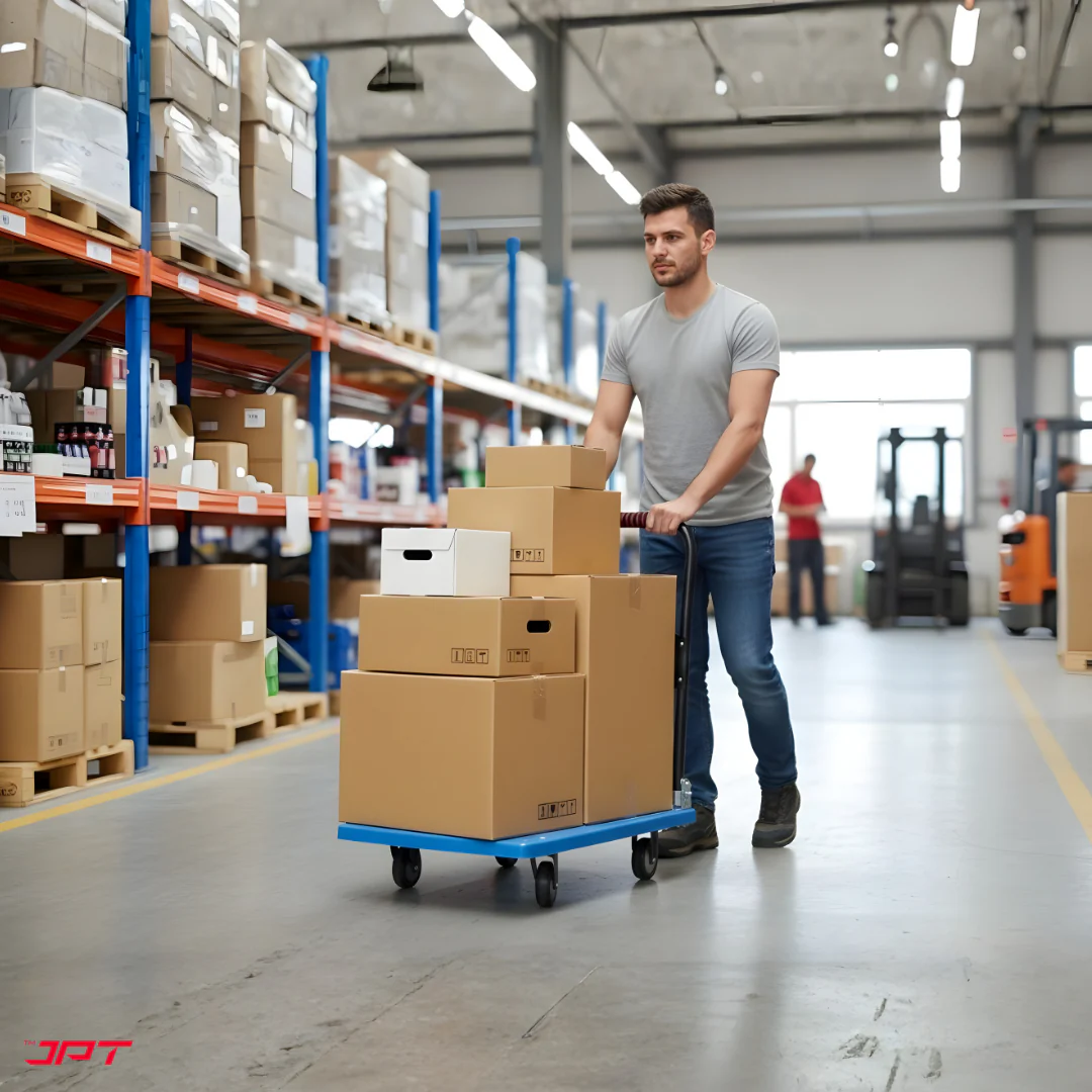 JPT 300KG Capacity Heavy Duty Foldable Platform Trolley with 360° Swivel Wheels – Industrial Hand Trolley for Warehouse, Shop & Home Use - Image 8