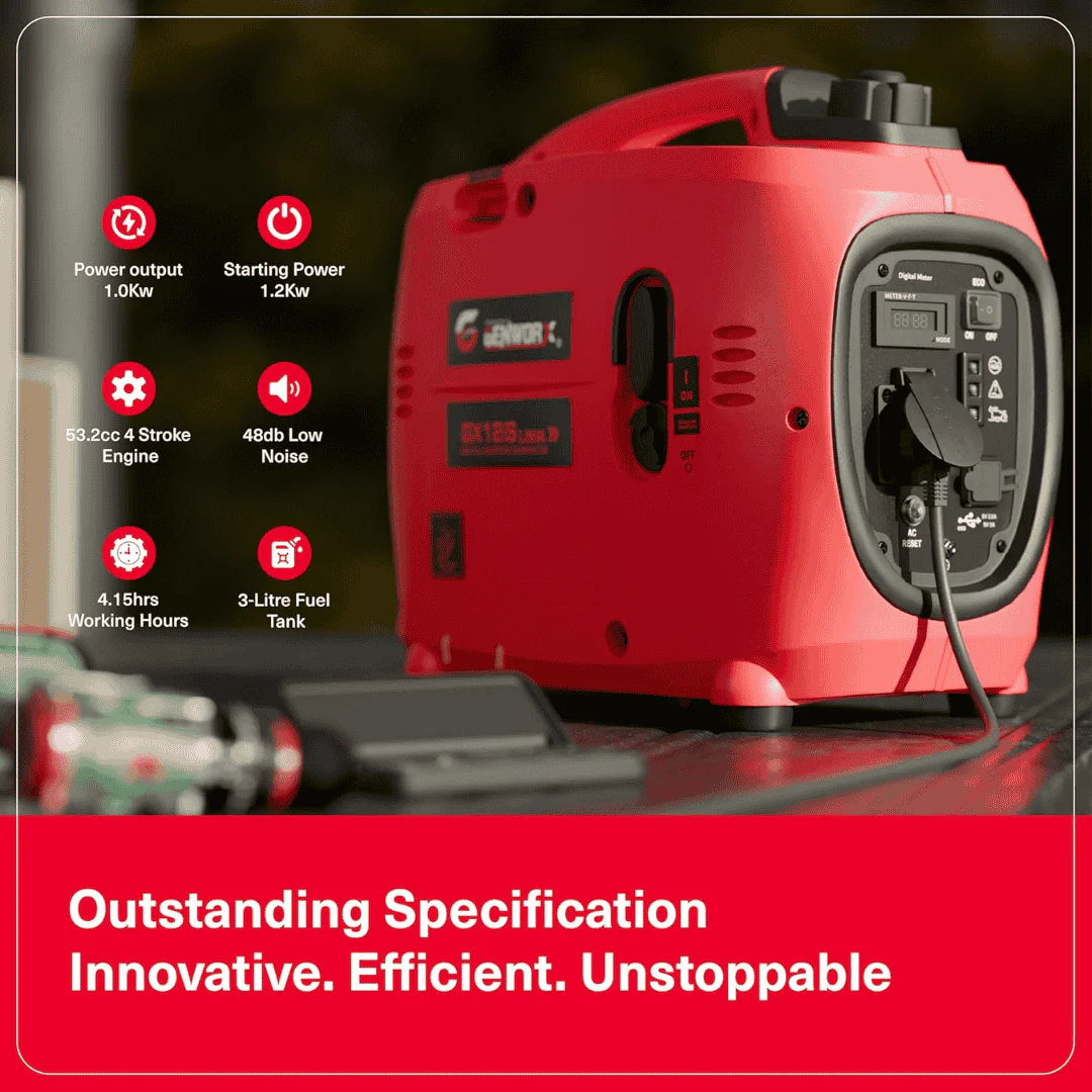 JPT GX12iS 1.2kVA Portable Electric Generator | Silent 48dB, 53.2cc 4-Stroke Engine, 3L Fuel Tank, 4.2 Hrs Runtime | Compact Manual Start Backup Power for Camping, Outdoor & Home Use - Image 5
