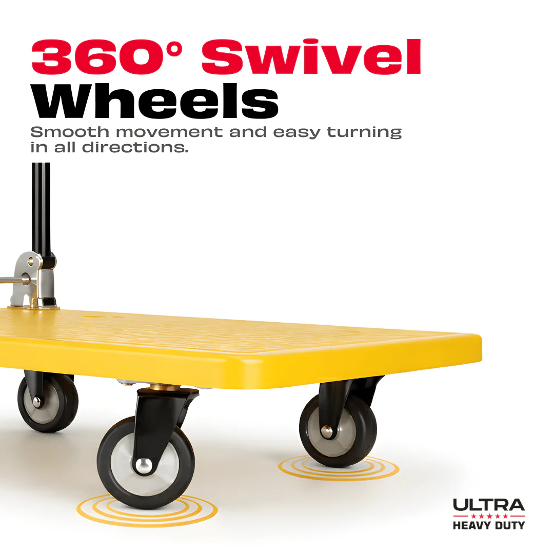 JPT Hand Truck Folding Trolley | 600kg Load Capacity with 5" Wheels, 90x60 cm Platform | Full Metal Pipe Frame for Extra Strength | Heavy Duty Material Handling Cart | Ultra Heavy Duty - Image 5