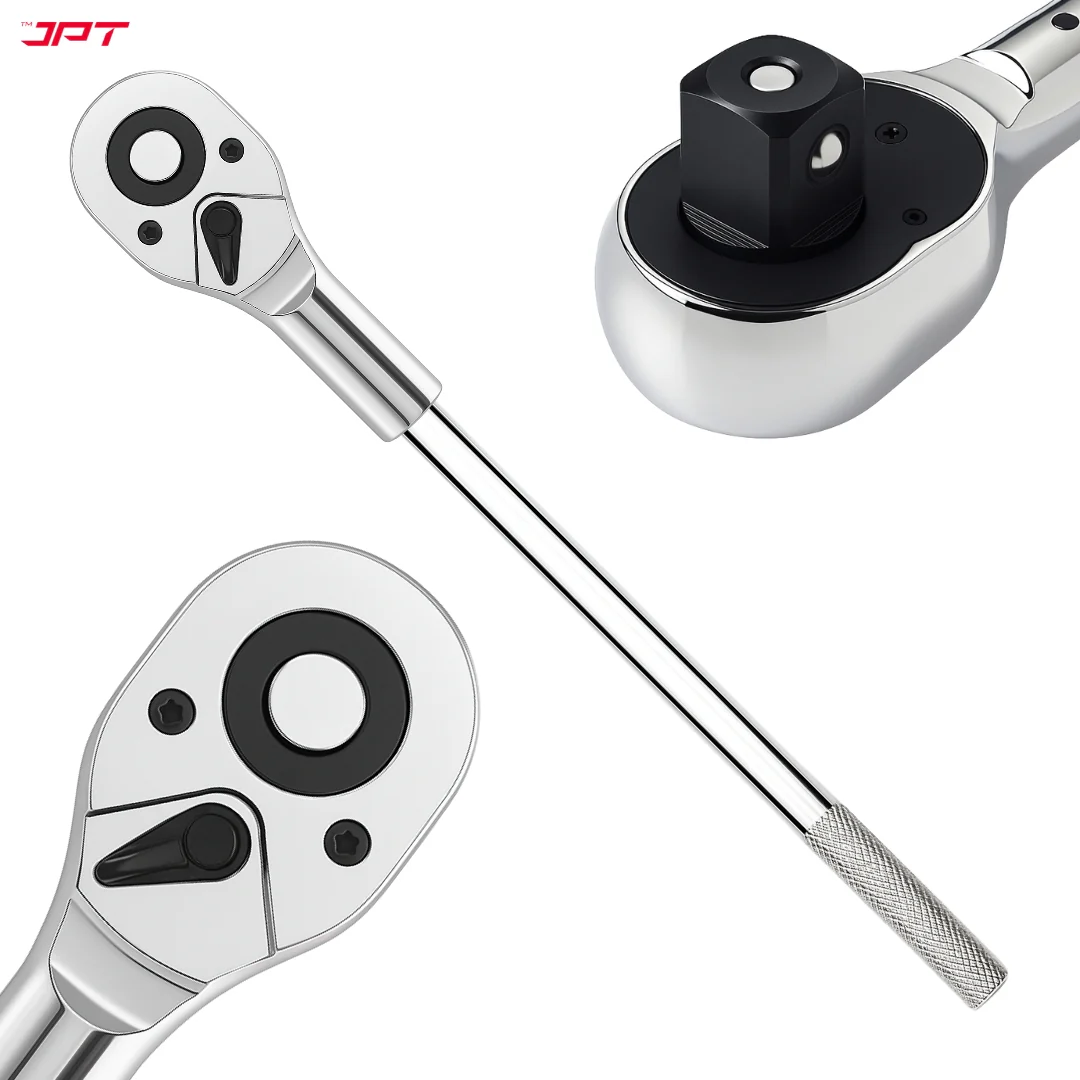 JPT Heavy-Duty 3/4" Ratchet Wrench | 24 Tooth Reversible Ratchet | Cr-V Steel Made | Ergonomic Handle | Quick Release Ratchet Wrench for Industries Maintenance, Auto Repair, Motorcycles, and Electric Vehicles