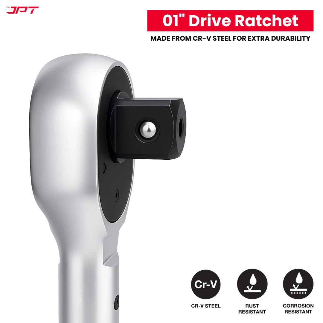 JPT Heavy-Duty 01" Ratchet Wrench | 24 Tooth Reversible Ratchet | Cr-V Steel Made | Ergonomic Handle | Quick Release Ratchet Wrench for Industries Maintenance, Auto Repair, Motorcycles, and Electric Vehicles - Image 6
