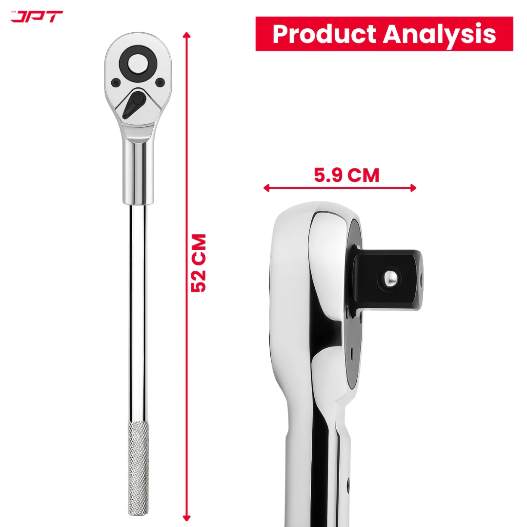 JPT Heavy-Duty 01" Ratchet Wrench | 24 Tooth Reversible Ratchet | Cr-V Steel Made | Ergonomic Handle | Quick Release Ratchet Wrench for Industries Maintenance, Auto Repair, Motorcycles, and Electric Vehicles - Image 7