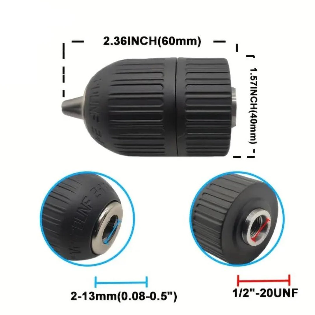 JPT Heavy Duty 10MM Clamping Capacity Keyless Drill Chuck | 3/8-24UNF Mount for Forward and Reverse Cordless & Electric Drill Machine - Image 2