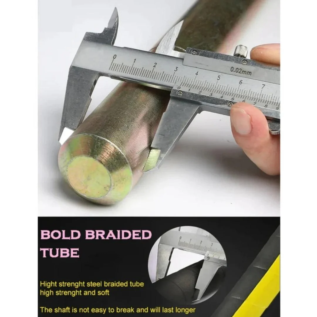 JPT Heavy Duty 2-Metre Flexible Concrete Vibrator Needle | 35 Mm Manganese Steel Tape | Double Steel Wire Braided | Powerful Vibration For Professional & DIY Concrete Contraction - Image 5