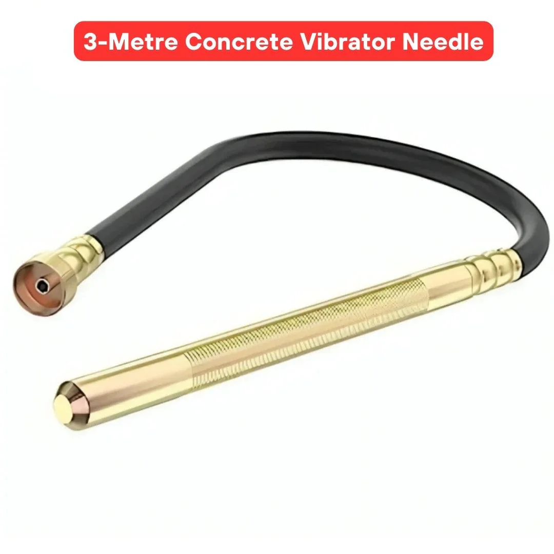 JPT Heavy Duty 3-Metre Flexible Concrete Vibrator Needle | 35 Mm Manganese Steel Tape | Double Steel Wire Braided | Powerful Vibration For Professional & DIY Concrete Contraction