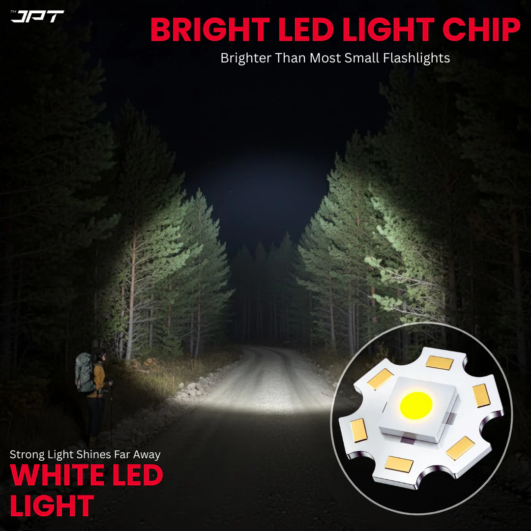 JPT Heavy-Duty K17 LED Flashlight | 3 Lightning Modes | Telescopic Zoom | Power Bank Function | Rechargeable USB Tactical | 5800mAh Battery | Portable Torch for Trekking, Hunting, Emergency - Image 6
