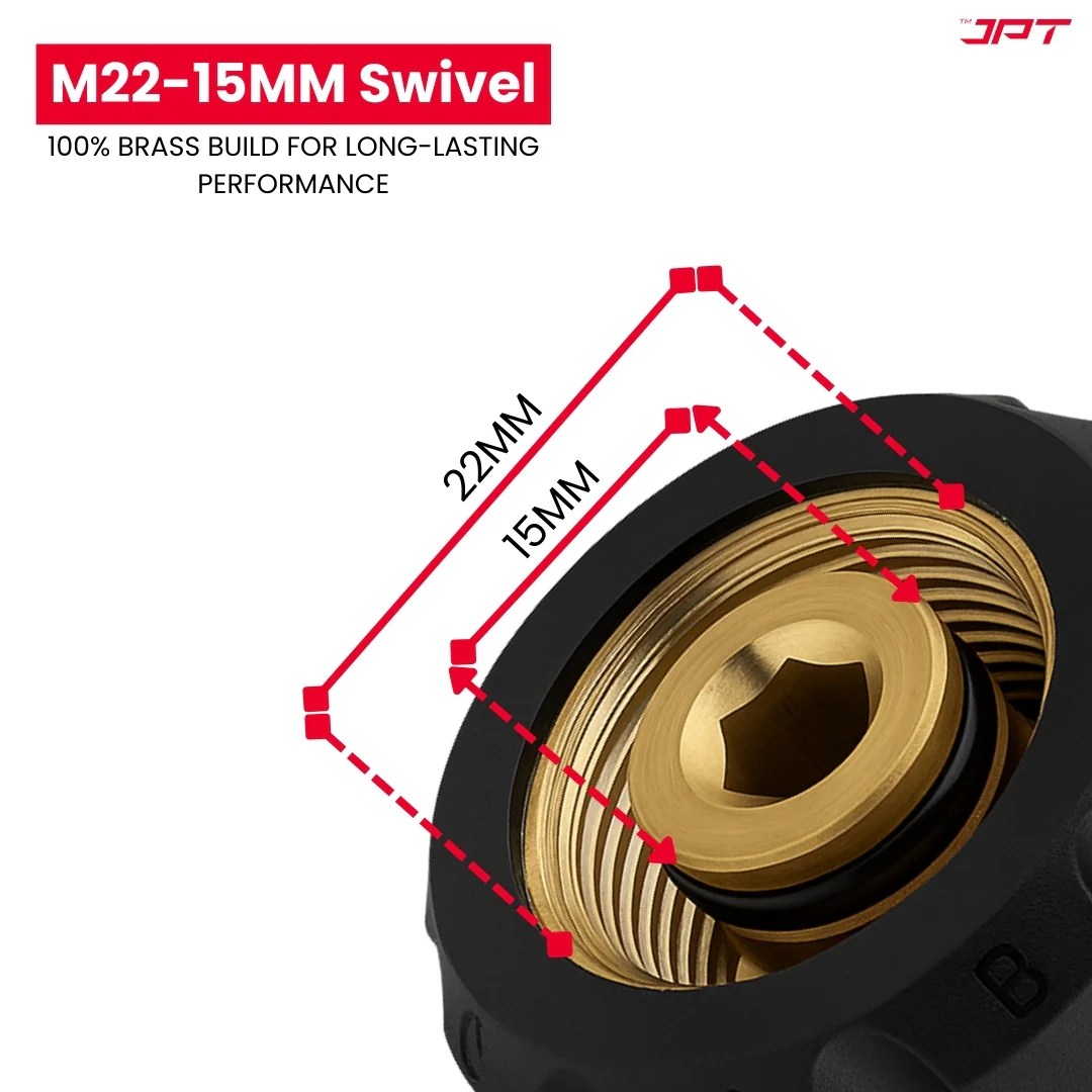 JPT Heavy-Duty Quick Connect Pressure Washer Hose Adapter Set | M22-15mm to 3/8" Male Female Quick Connect Swivel | Easily Connect and Disconnect - Image 5