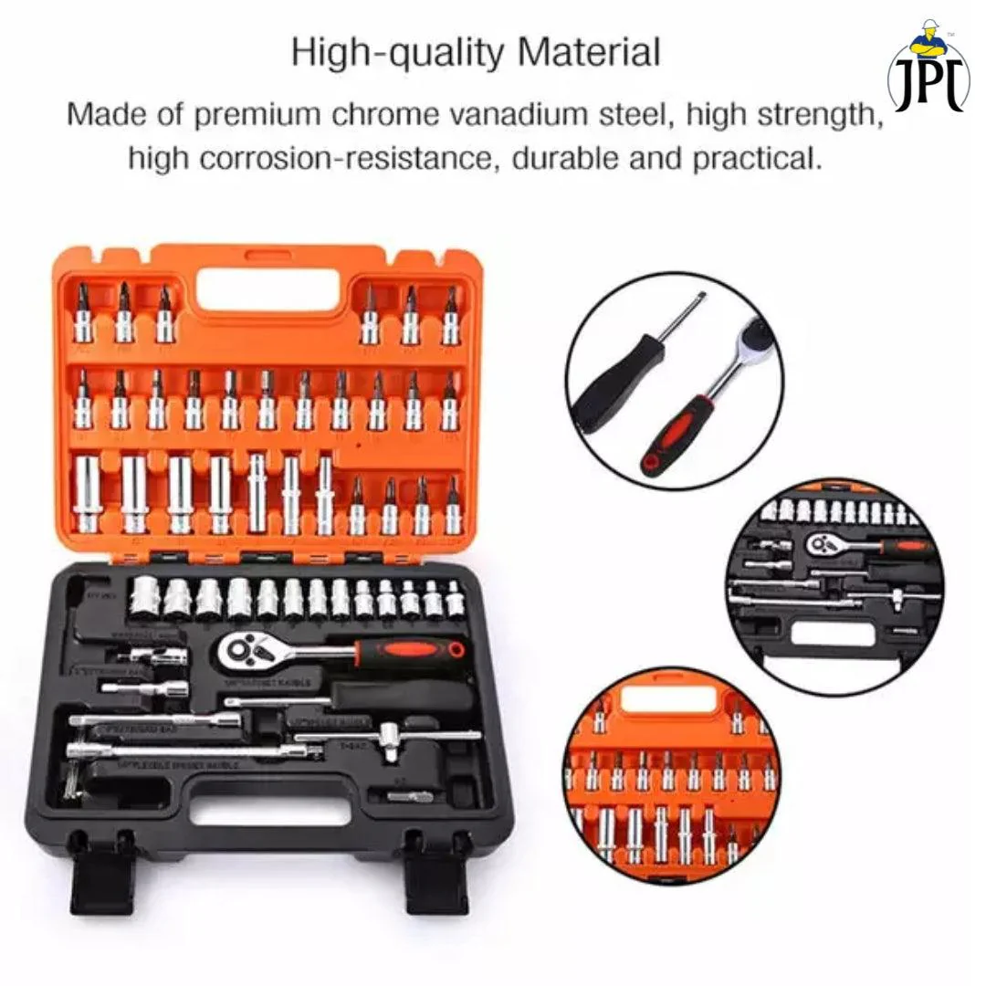 JPT Heavy Duty Professional 53-Piece Hand Tools Kit | Ratchet and Socket Wrench Sets | 53 in 1 Repair Tool for Cars, Motorcycles and Bicycles - Image 5