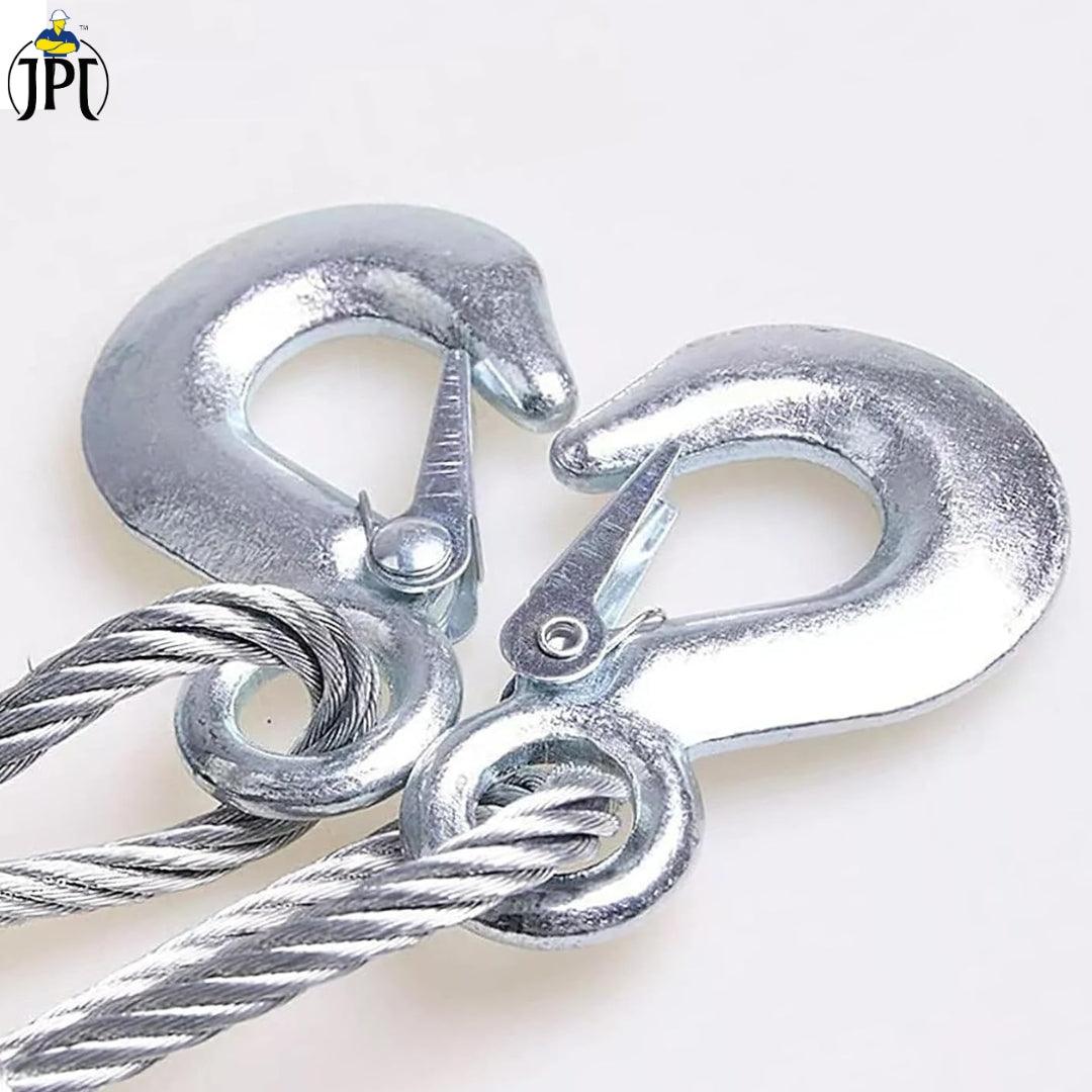JPT Heavy Duty Steel Winch Cable, 3/8 x 13ft Wire Rope with Hook, 11,023 lb Breaking Strength - Ideal for Tow Trucks, Rollbacks, Cranes, and Wreckers (Silver) - Image 2