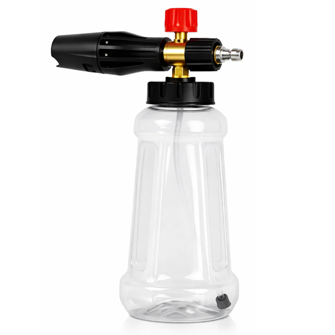 JPT Heavy-Duty Pro Foam Cannon | Solid Brass Head | 70 Bar Power & 4000 PSI Pressure | 1.1 mm Orifice | 1-Litre Transparent Bottle | Adjustable Spray Nozzle & Knob