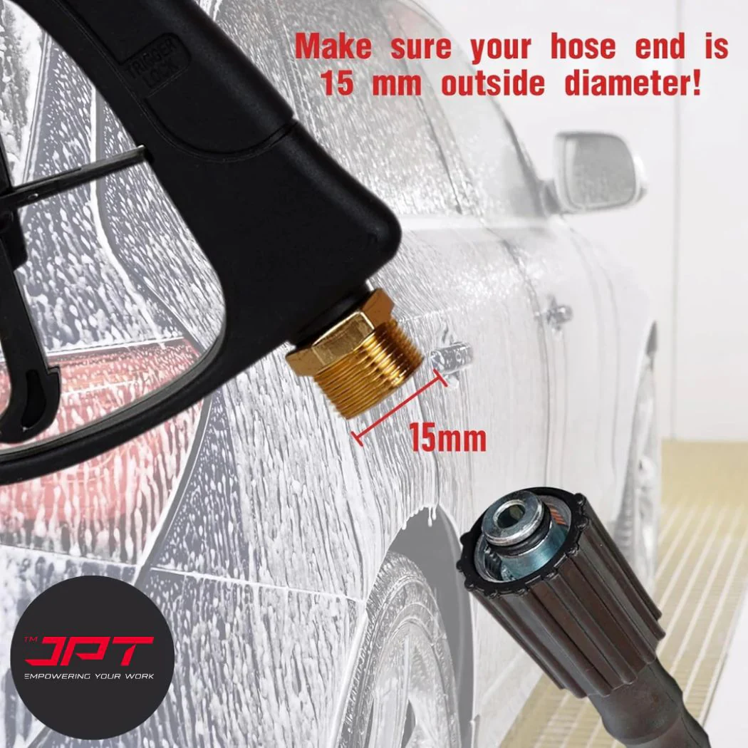 JPT Heavy Duty Universal High Pressure Water Gun | Max. 300 Bar Power | Max. 4350 PSI Pressure | Adjustable Nozzle | Compatible with Most Pressure Washer Brands - Image 4