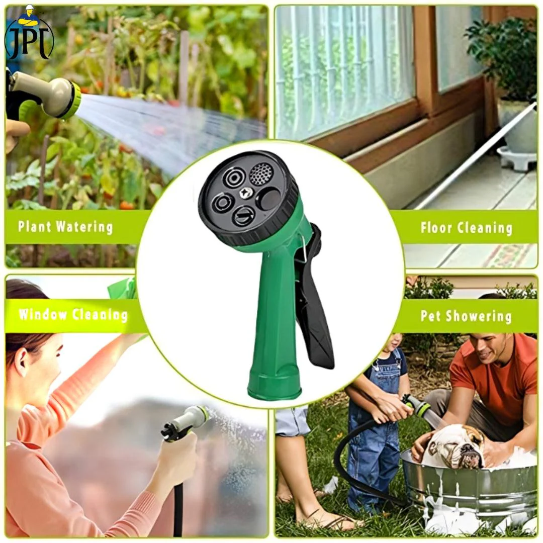 JPT High Pressure Garden Hose Nozzle Water Spray Gun | 5 Pattern Watering Mode | 10-Metre Durable & Flexible Hose Pipe | Include Tap Adapter and 3 Clamps - Image 4