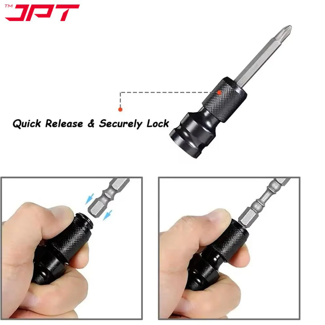 JPT 1/2-Inch Square Drive to 1/4-Inch Hex Socket Adapter | Impact wrench To Drill Machine Converter | Quick Release Chuck Converter for Impact Wrench - Image 6
