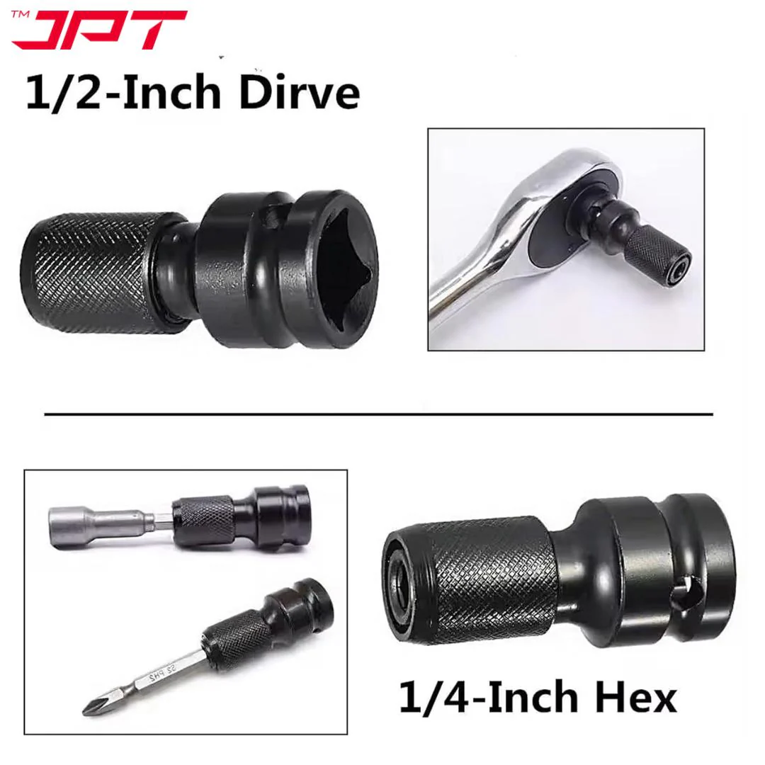 JPT 1/2-Inch Square Drive to 1/4-Inch Hex Socket Adapter | Impact wrench To Drill Machine Converter | Quick Release Chuck Converter for Impact Wrench - Image 8
