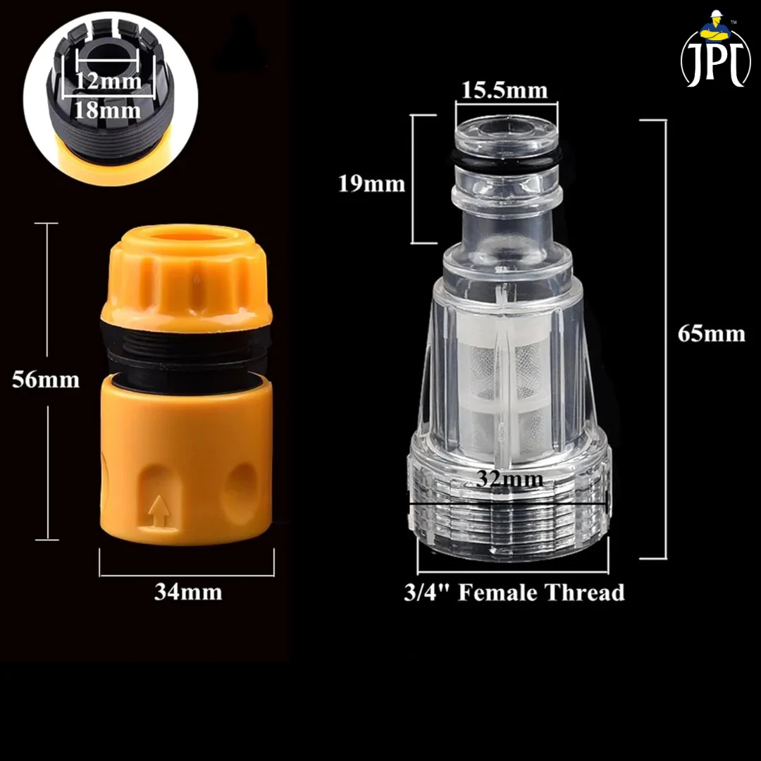 JPT Heavy Duty Universal Inlet Quick Connector & Transparent Inlet Filter Accessory | Compatible with All Pressure Washer Brands | Ideal for High Pressure Washers & Gardening - Image 4