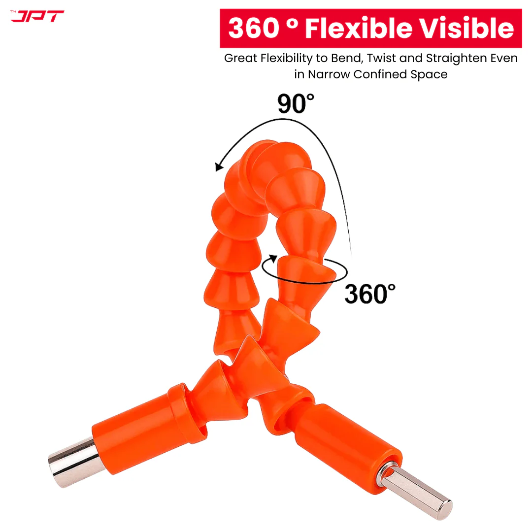 JPT 7.5-inch Long Flexible Drill Bit Extension | Hex Soft Shaft Extension for Screwdrivers & Drills | Bendable, Rotatable, and Flexible Shaft for Tight Spaces, Furniture, Electrical & Computer Repairs - Image 2