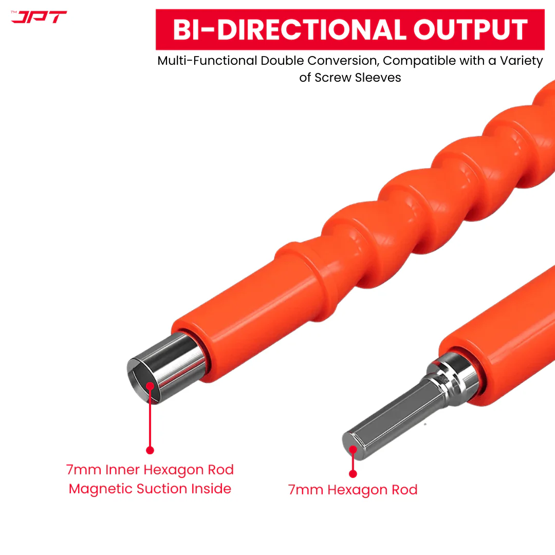 JPT 7.5-inch Long Flexible Drill Bit Extension | Hex Soft Shaft Extension for Screwdrivers & Drills | Bendable, Rotatable, and Flexible Shaft for Tight Spaces, Furniture, Electrical & Computer Repairs - Image 5