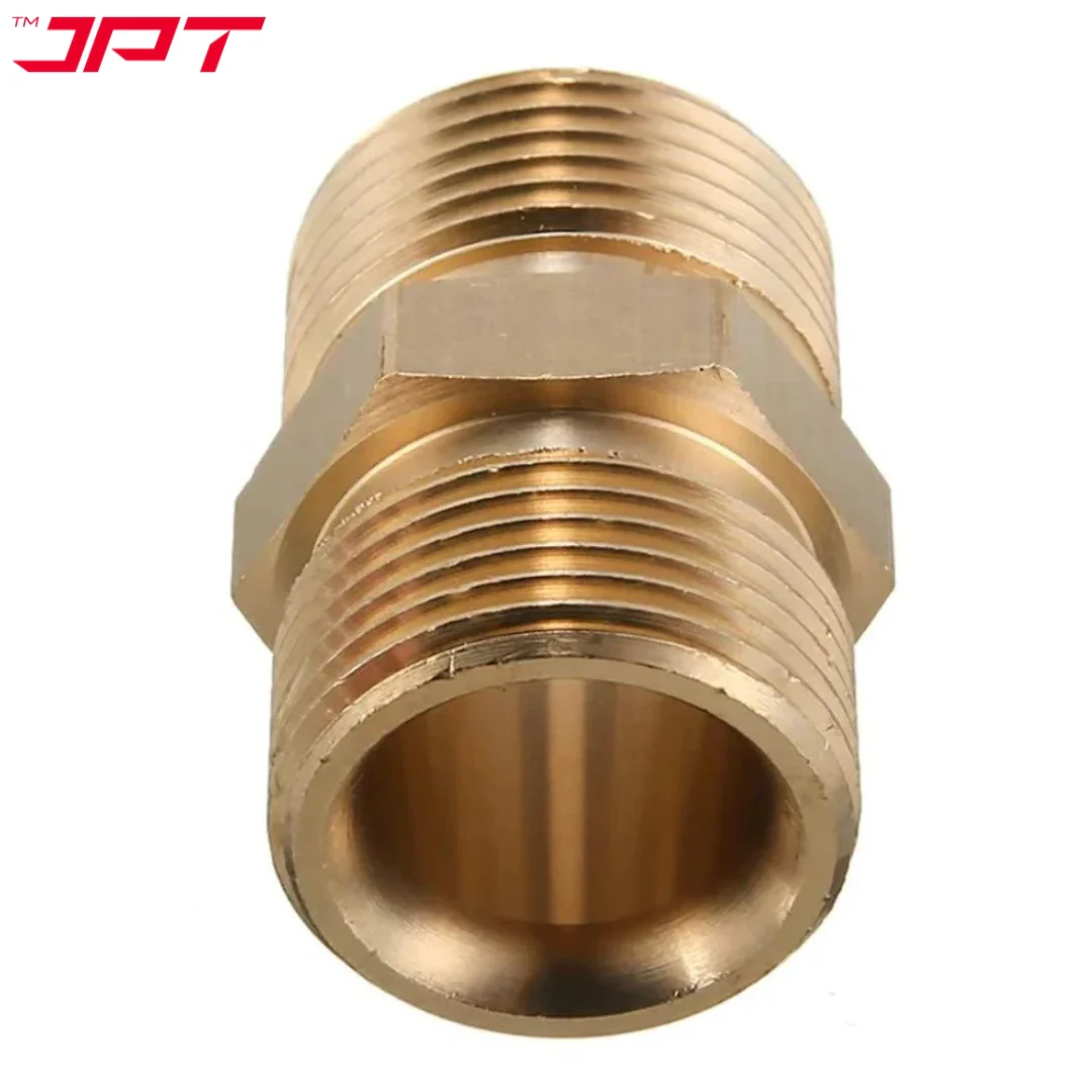 JPT Heavy Duty M22-15mm Metric Male Thread Fitting | Solid Brass Build | Withstand 5000 PSI Pressure | Pressure Washer Hose Extension Coupler - Image 5