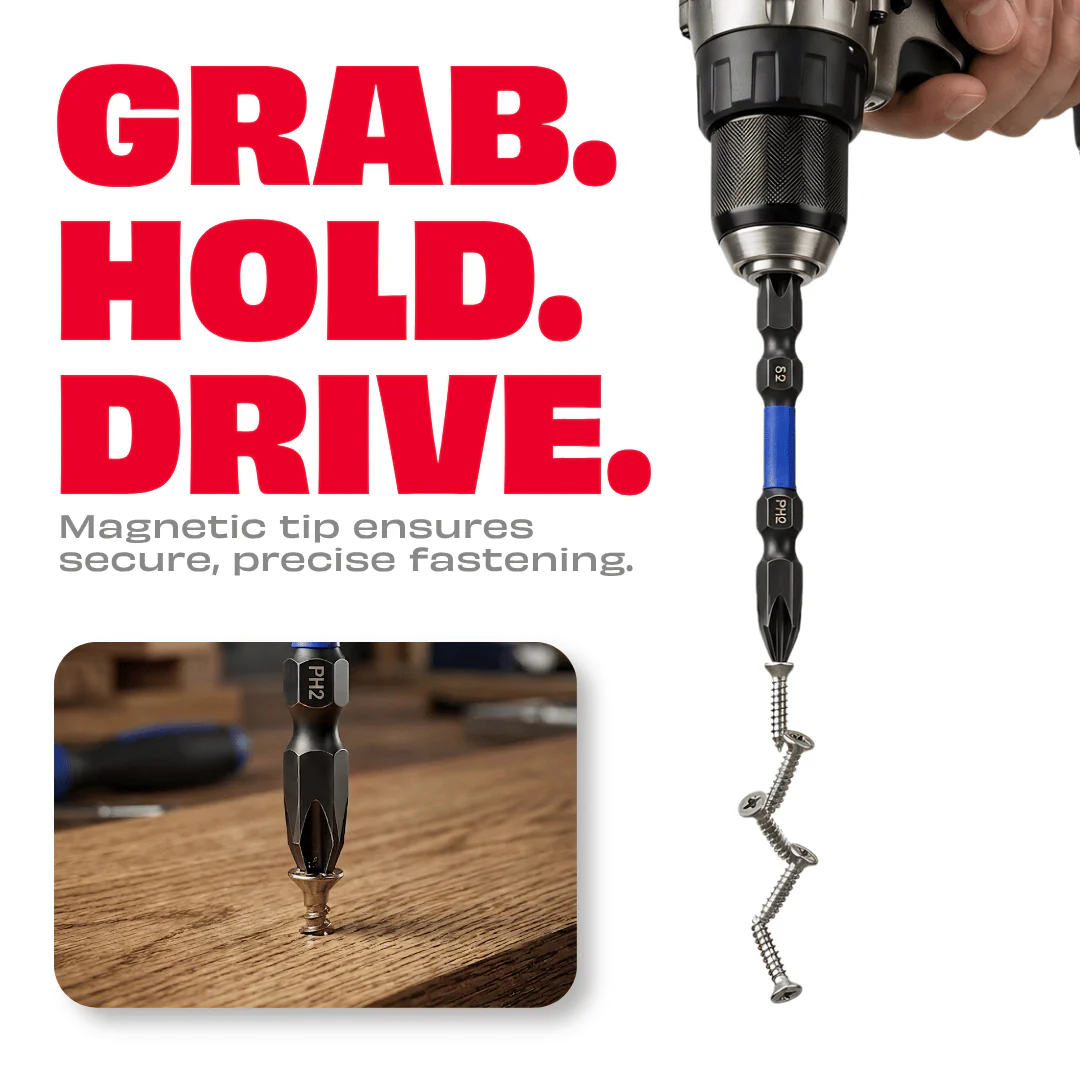 JPT Magnetic Impact Screwdriver Bit Set (5 PCS) | S2 Taiwan Material | 1/4 Inch Hex Shank & PH2 Tip | For High Torque Performance - Image 3