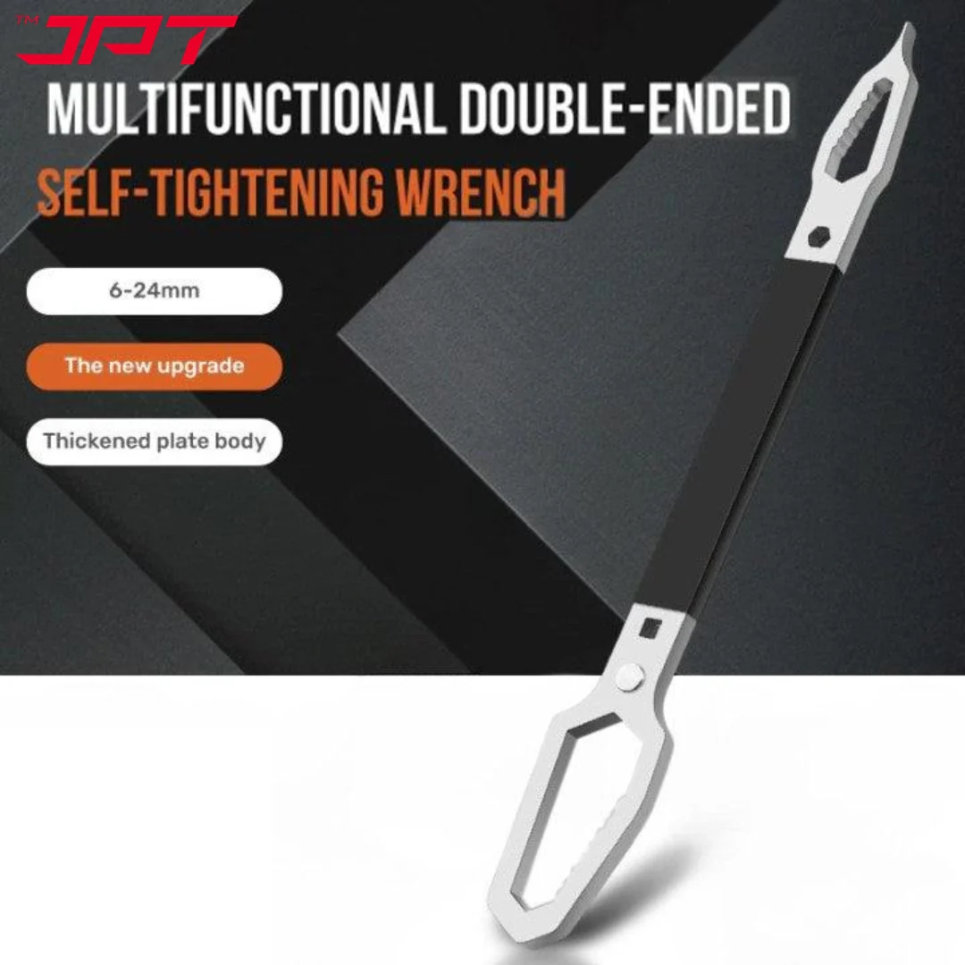 JPT Multifunction Double Head Sink Wrench | Slotted Screwdriver, Crow Bar, Survival Hammer Function | Double-ended Adjustable Wrench Tool | Suitable for 6-13mm Screws & Nuts - Image 8