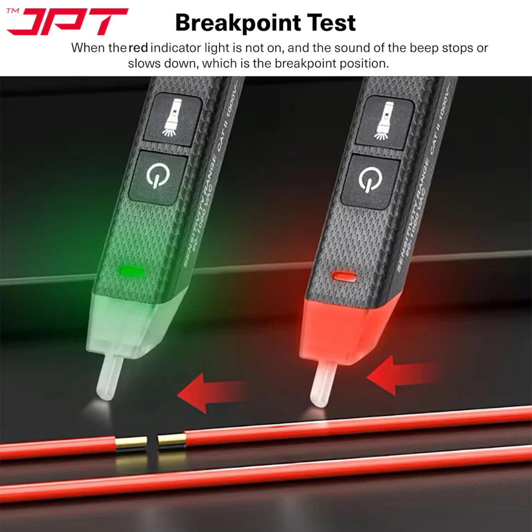 JPT Non-Contact 12-volt to 1000-volt AC Electric Tester | Tester for Live/Zero Wire | Features Advance Audible Alarm & LED Flashlight | Best for Electricians, Technicians, Ad Home Use - Image 4