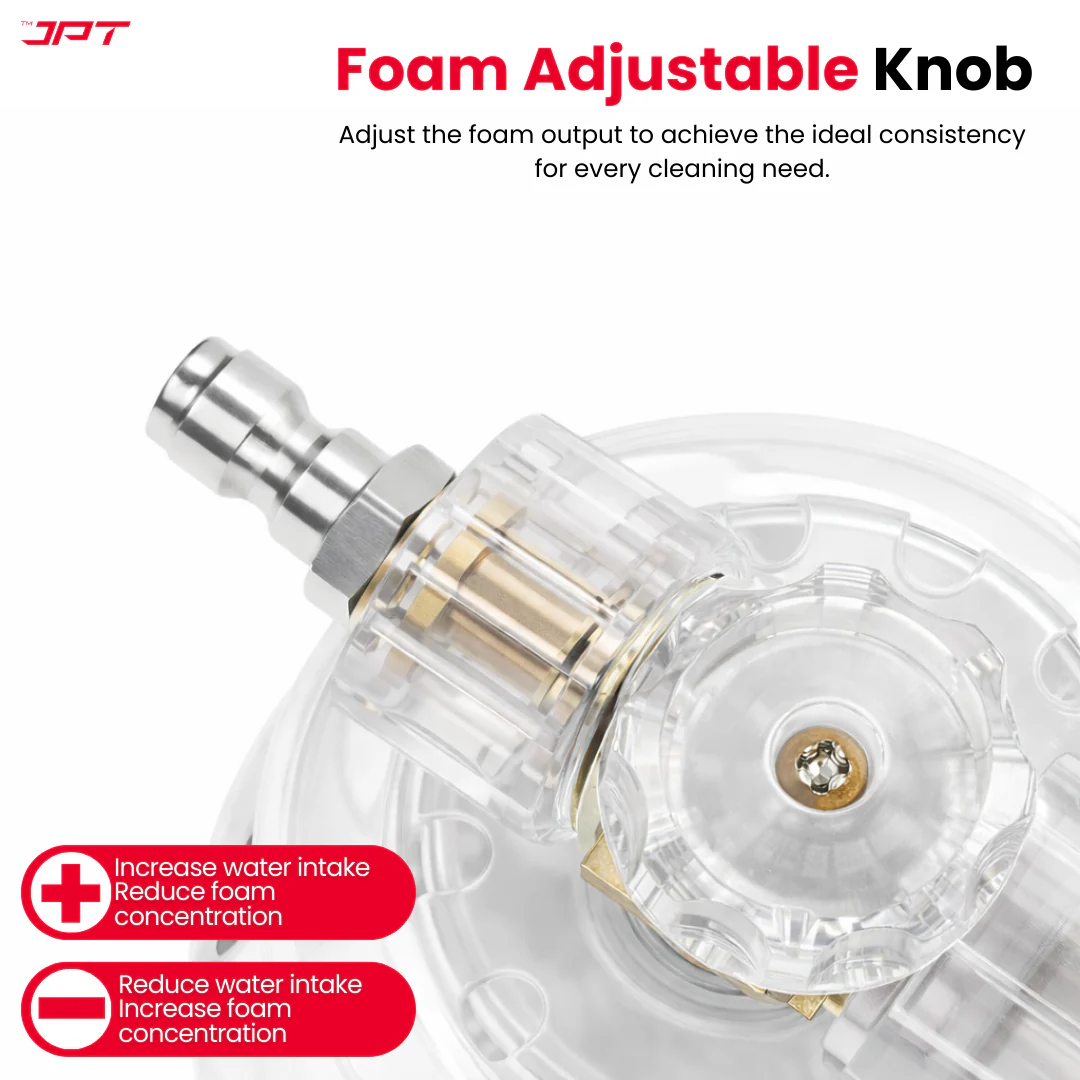 JPT Professional Brass Pro Foam Cannon Head – 1/4” Quick Connect Adjustable Snow Foam Sprayer for High Pressure Washer | Heavy Duty Car Detailing Replacement Accessory - Image 5