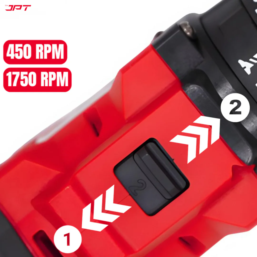JPT Pro Series 12v Heavy-Duty Brushless Drill Machine | 65N.M Torque | 0-1750RPM Speed | 23+3 Torque Setting | 10MM Metal Keyless Chuck | 2000mAh Battery with Fast Charger - Image 6