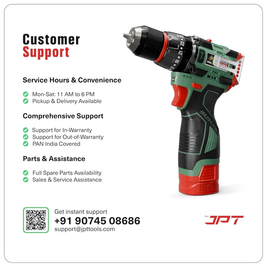 JPT Pro Series 18V Cordless Drill Machine | 70N.M Torque | 0-2150RPM Speed | 25+3 Gears | 2 Speed Modes | 3/8" Keyless Chuck | 1500mAh Battery | Fast Charger | 12-Months Warranty - Image 3