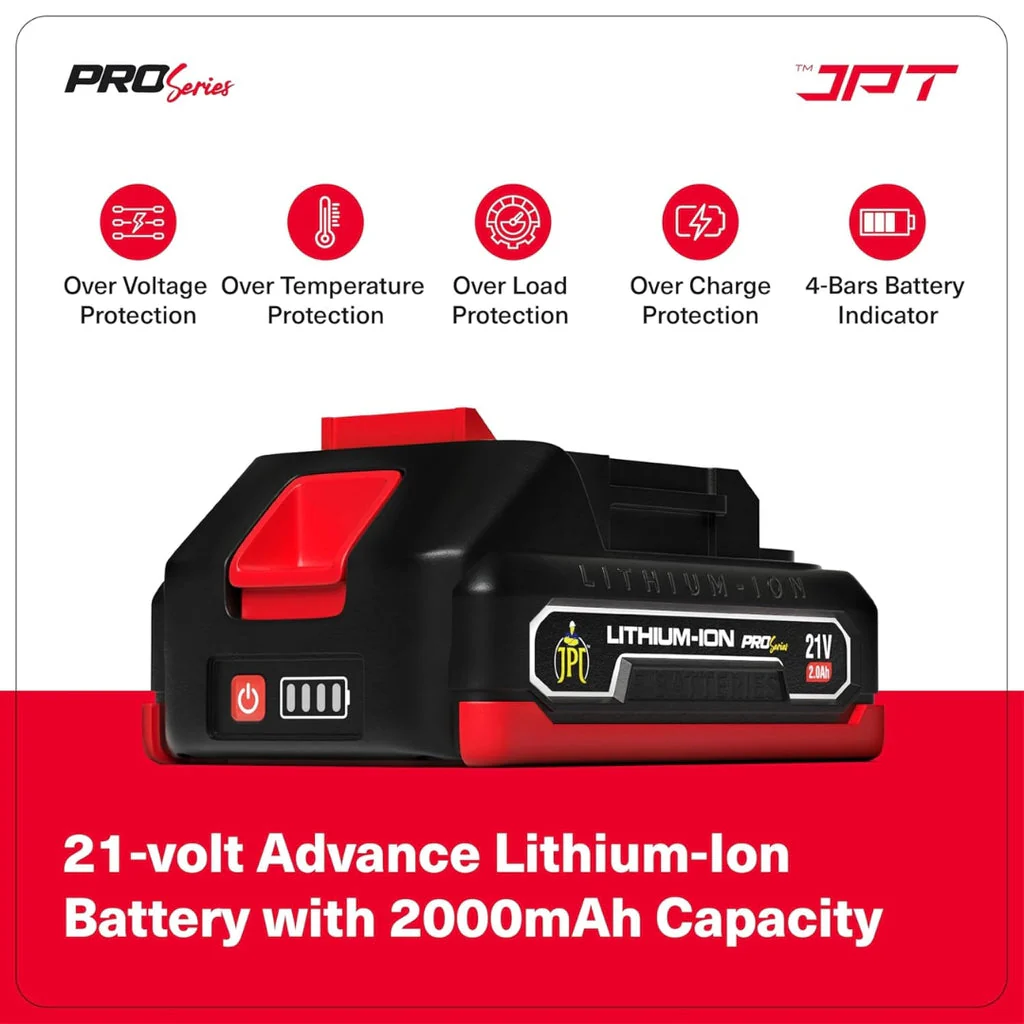 JPT Pro Series Brushless 21-volt Cordless Impact Drill Machine Without Battery & Charger | 65N.M Torque | 1700RPM Speed | 25+3 Gears | 2 Speed Modes | 3/8" Metal Chuck | 12-Months Warranty - Image 5