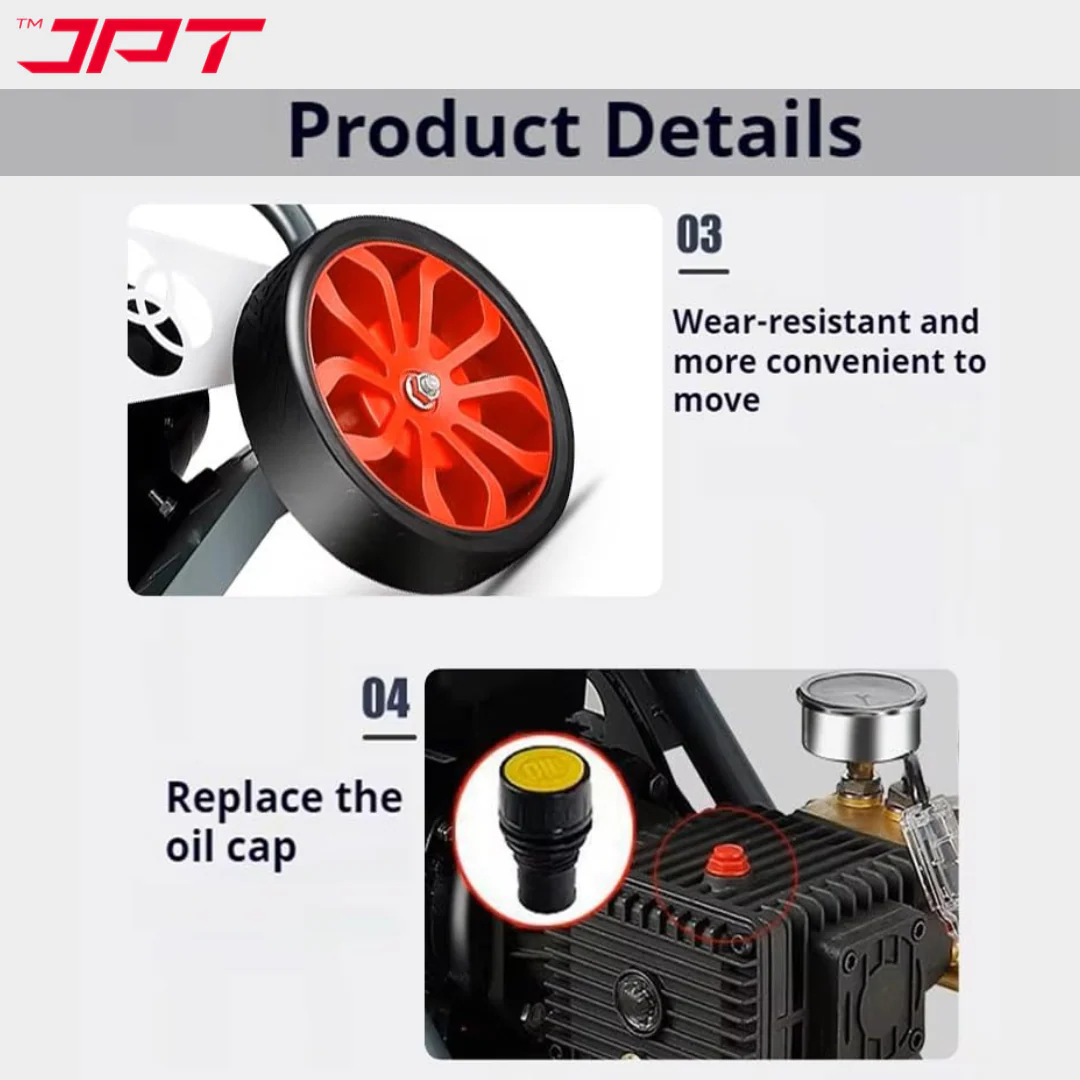 JPT Pro Series 3.5HPP Commercial High Pressure Washer | Max. 2.8KW Motor | Max. 250Bar Power | Max. 2900PSI Pressure | Max. 14L/Min Flow | Best for Car Service Centers, Industrial & Home Cleaning - Image 5