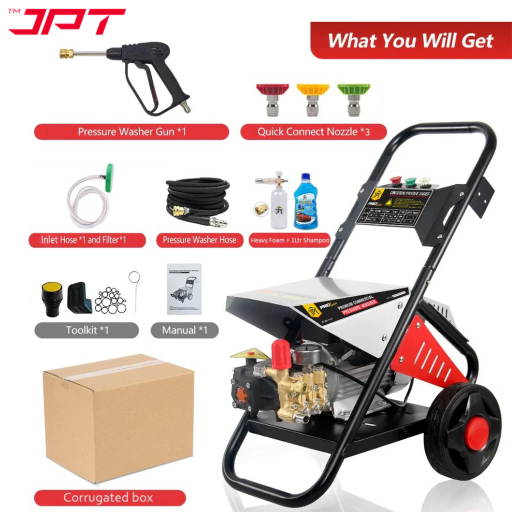 JPT Pro Series 4HPC Commerical High Pressure Washer | 3000W Powerful Motor | Max. 220 Bar Power | Max. 3200 PSI Pressure | 18 L/Min Water Flow | Best For Car Service Centers & Industrial Cleaning - Image 6