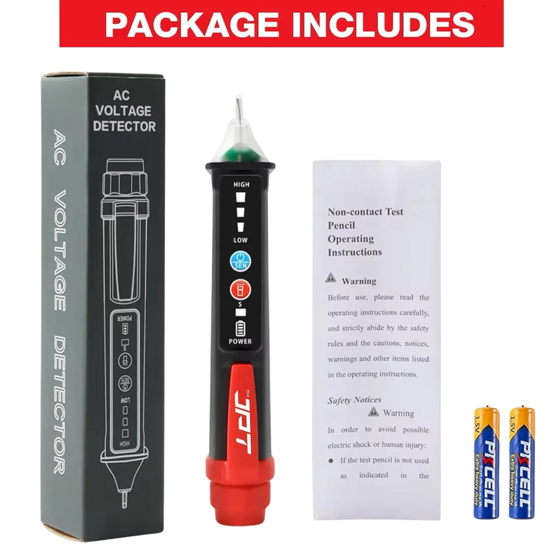 JPT Pro Series Non-Contact Dual Range (12V-1000V / 48V-1000V) AC Voltage Tester | Tester for Live/Null Wire Detection | Buzzer Alarm & LED Flashlight | Best for Electricians, Technicians, Ad Home Use - Image 9