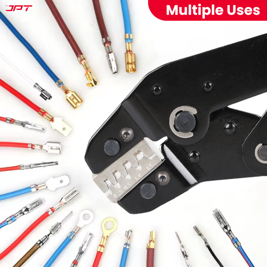 JPT ratcheting Open-Barrel Wire Crimping Tool Designed for Non-Insulated Terminals in the 0.5–2.5MM² (26–16 AWG) Range. Ideal for Electronics, Automotive, and Electrical Wiring. - Image 6