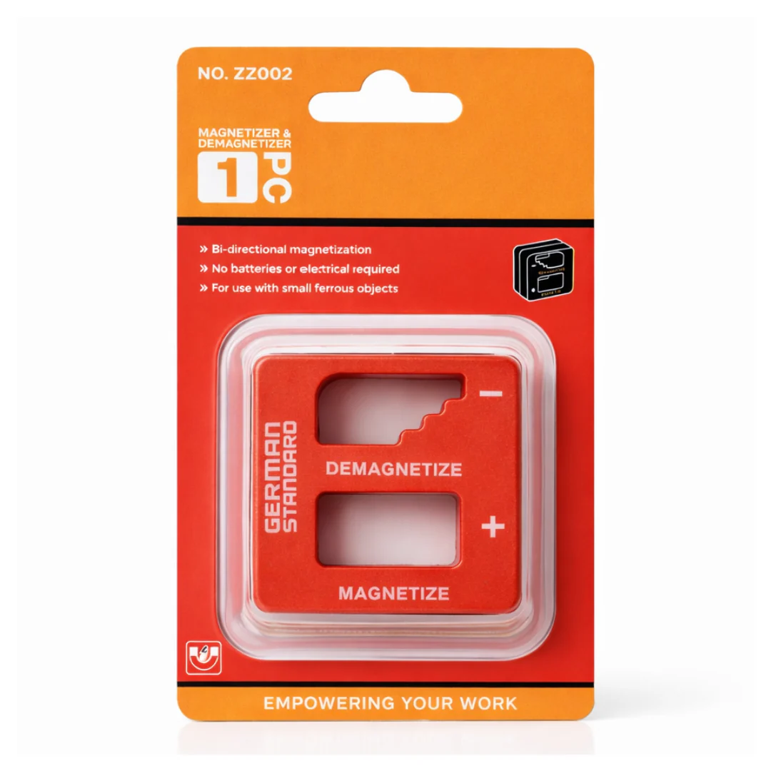 JPT Screwdriver Magnetizer & Demagnetizer Tool – Bi-Directional Magnetic Block, No Power Needed, Portable Magnetizer for Screwdriver Bits, Electricians & Electronics Repair Work