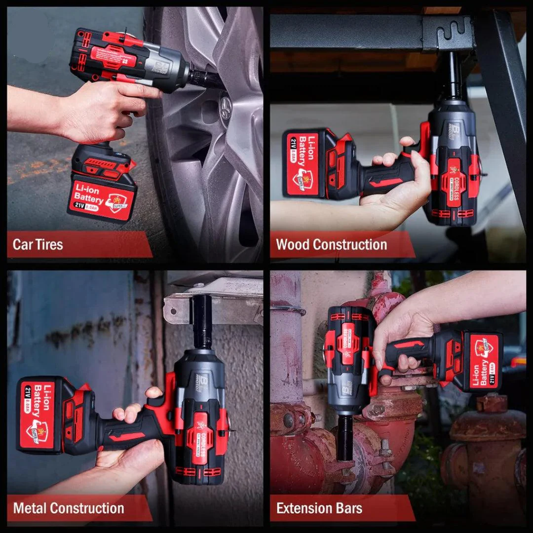 JPT Supreme Powerful Brushless 21-volt Cordless Impact Wrench | 2100 Nm Torque | 2300 RPM Speed | 3/4-Inch Head Shank | Bright LED Light | 8000mAh Battery | Fast Charger | 36mm Socket | Heavy Carry Case - Image 8