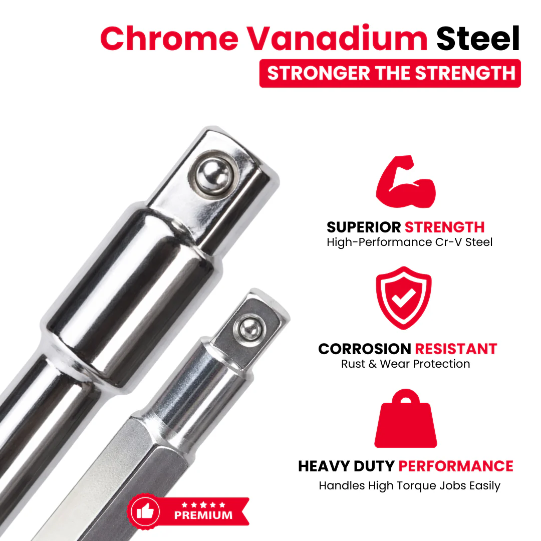 JPT Professional T & L Handle Socket Wrench | 1/2″, 3/8″ & 1/4″ Drive | 360° Rotating Speed Grip | Chrome Vanadium Steel, Ball Lock Design for High Torque & Tight Spaces - Image 6