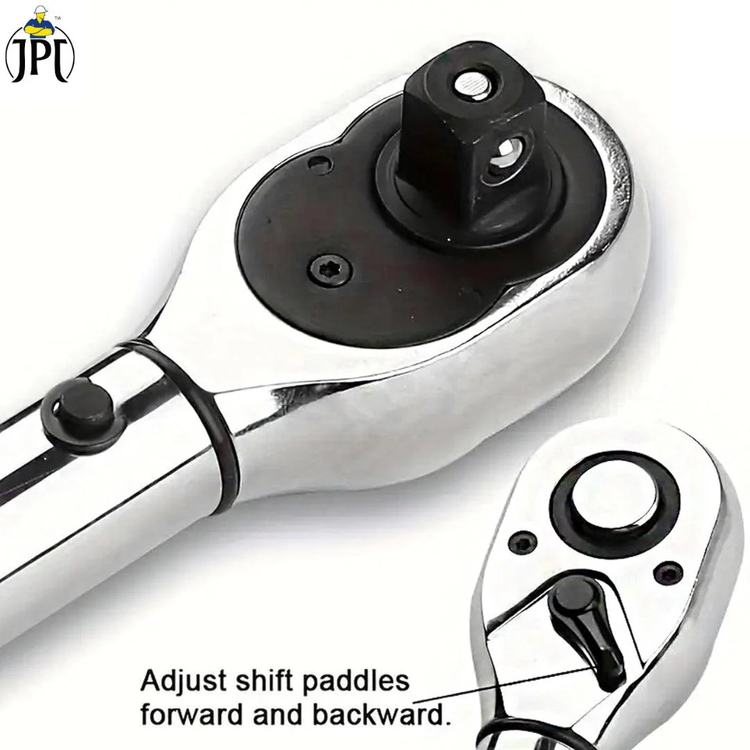 JPT Ajustable Torque Wrench Ratchet Spanner Set | 28 - 210 Nm Torque Power | 1/2-Inch Drive Click Spanner with 17mm, 19mm, 21mm Sockets | Best Hand Tool for Professional Automotive Repairs - Image 4